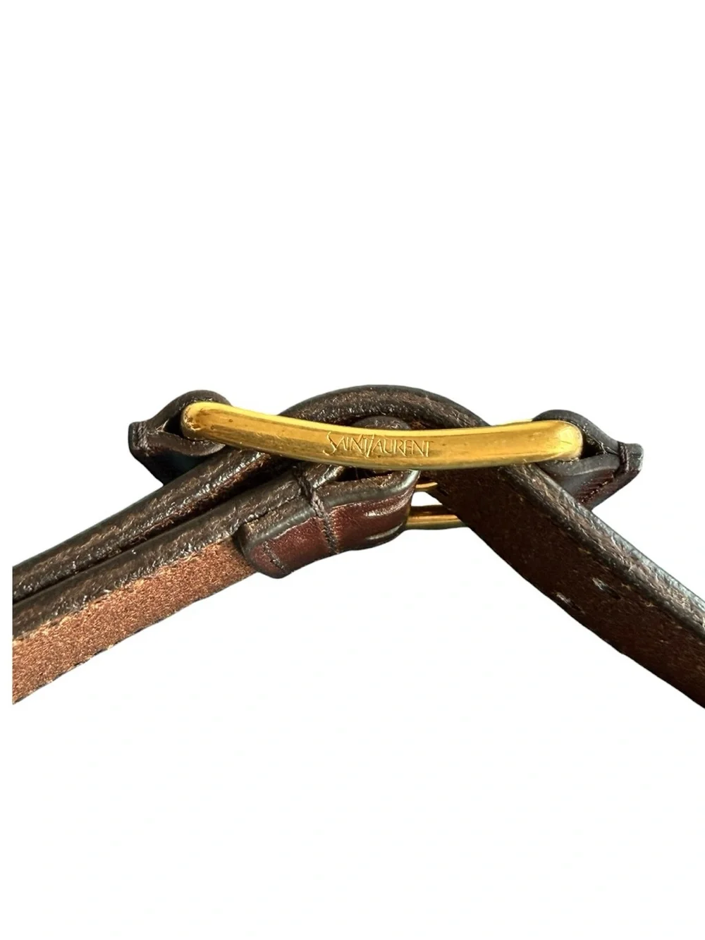 Saint Laurent Dark Brown Wide Leather Belt Size 85cm (Medium) NWOT